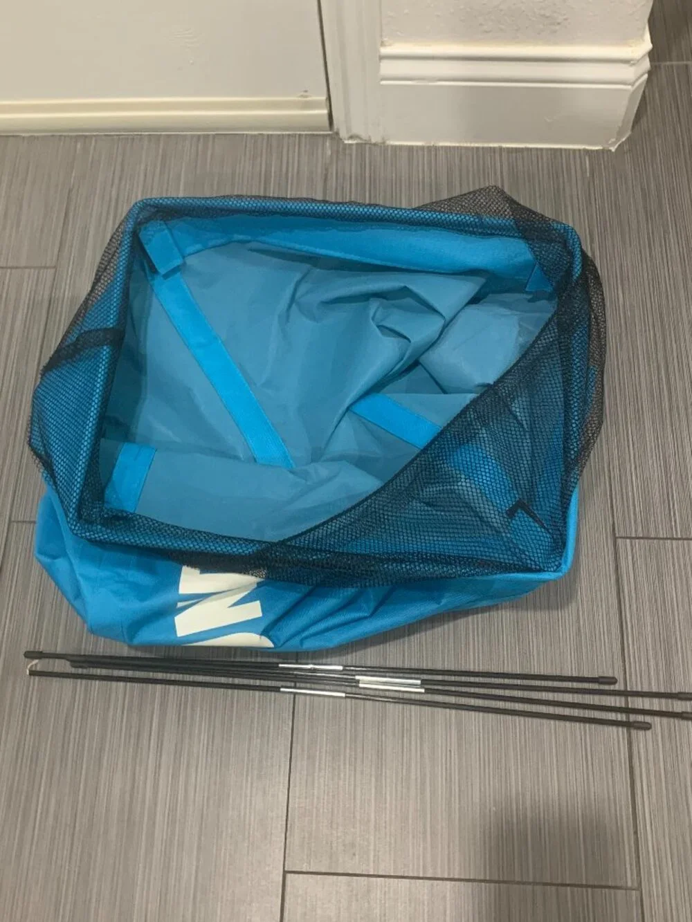 Large Blue Fabric Laundry Hampers - 24x16x13 Collapsible Storage Bin